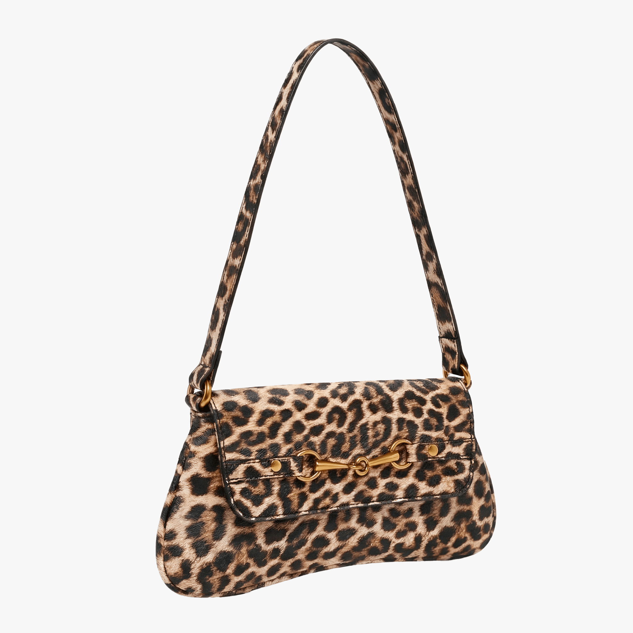 2025 New Underarm Bag Fashionable and Versatile Solid Color Artistic Stick Bag Elegant Retro Leopard Pattern Shoulder Bag - Sorina