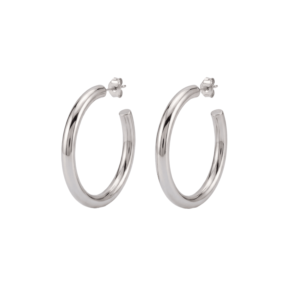 30/40/50Mm Classic Stainless Steel Ear Buckle Big Earrings for Women Trendy Gold Color Large Hoop Earring Jewelry Accessories - Sorina