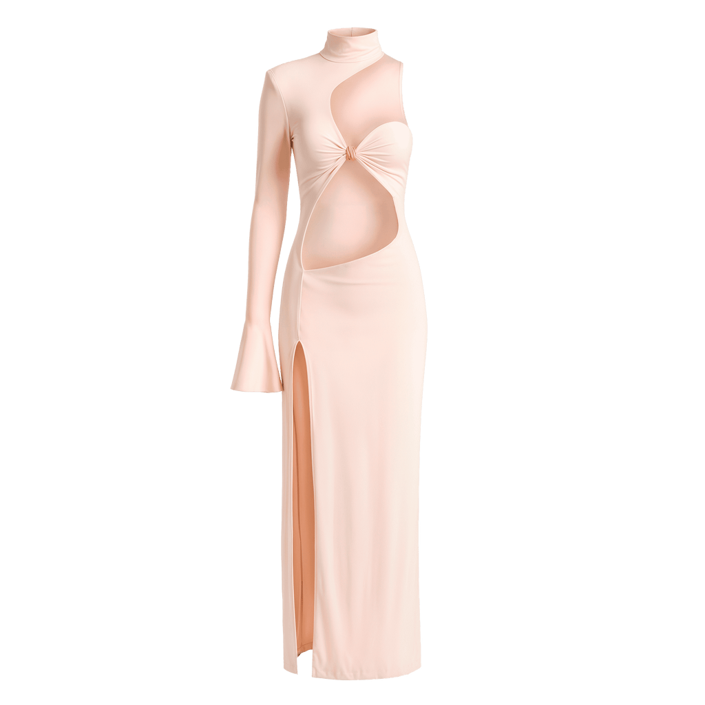 Asymmetric One Sleeve Cut - Out Maxi Dress - Sorina