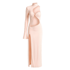 Asymmetric One Sleeve Cut - Out Maxi Dress - Sorina
