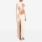 Asymmetric One Sleeve Cut - Out Maxi Dress - Sorina