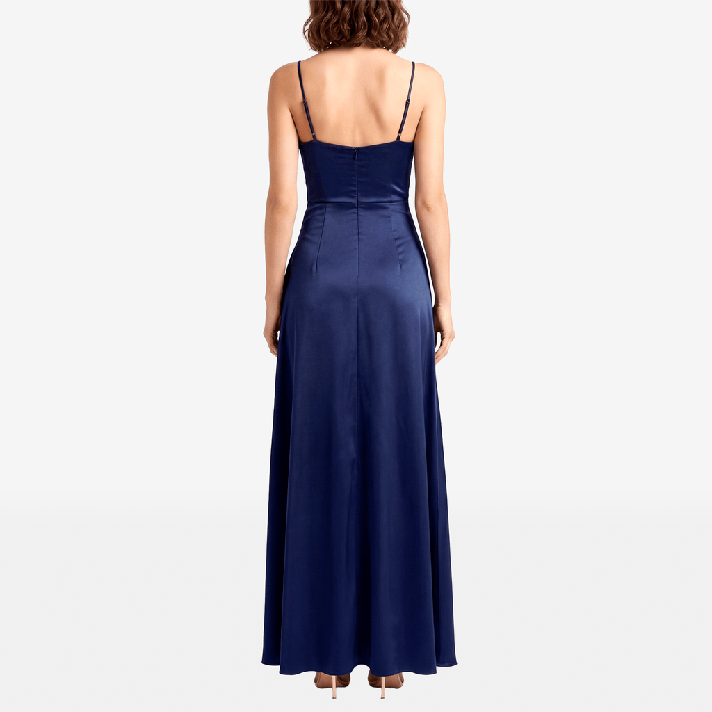 Asymmetric Ruffle High Split Maxi Dress - Sorina