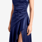 Asymmetric Ruffle High Split Maxi Dress - Sorina