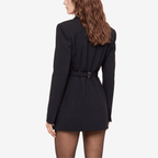 Black Structured Double Breasted Mini Blazer Dress - Sorina