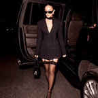 Black Structured Double Breasted Mini Blazer Dress - Sorina