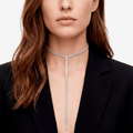 Fashion Full Rhinestone Chain Necklace for Women Statement Long Tassel Choker Crystal Collar Party Jewelry Neck Accessories - Sorina