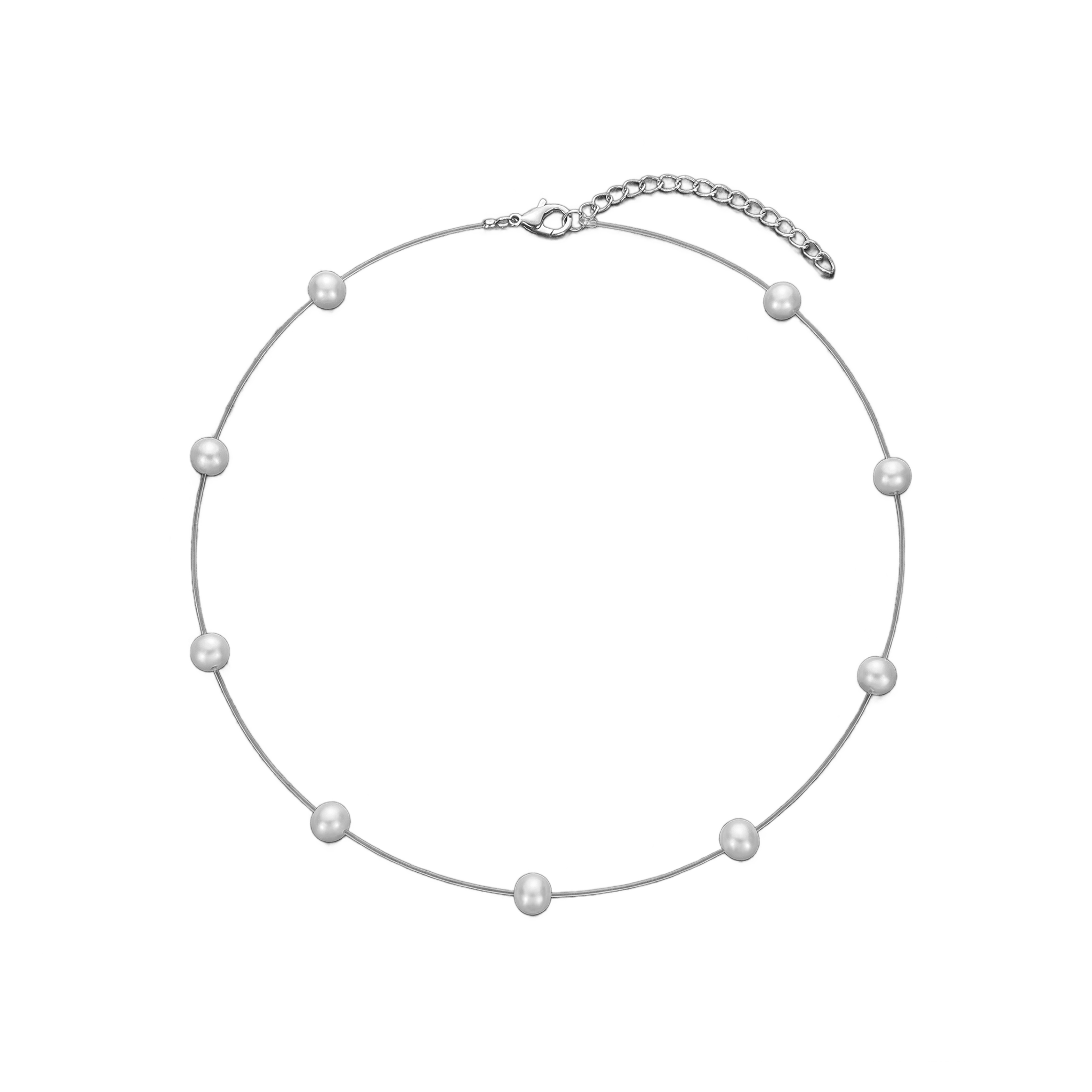 Fashion Simple Design Faux Pearl Splicing Necklace Women'S Niche Light Luxury Trend Party Jewelry Accessories Gifts - Sorina