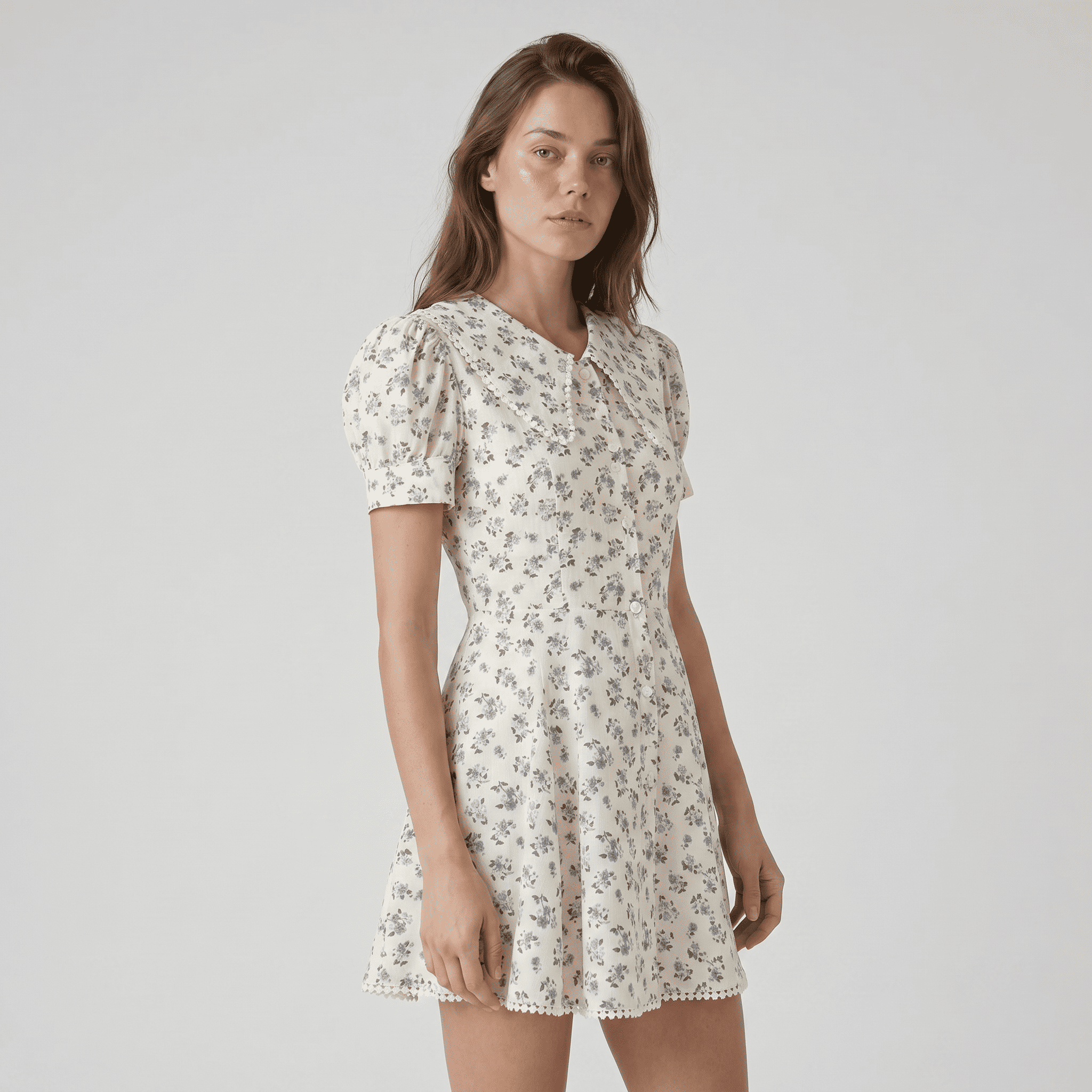 Floral A Line Cocktail Mini Dress - Sorina
