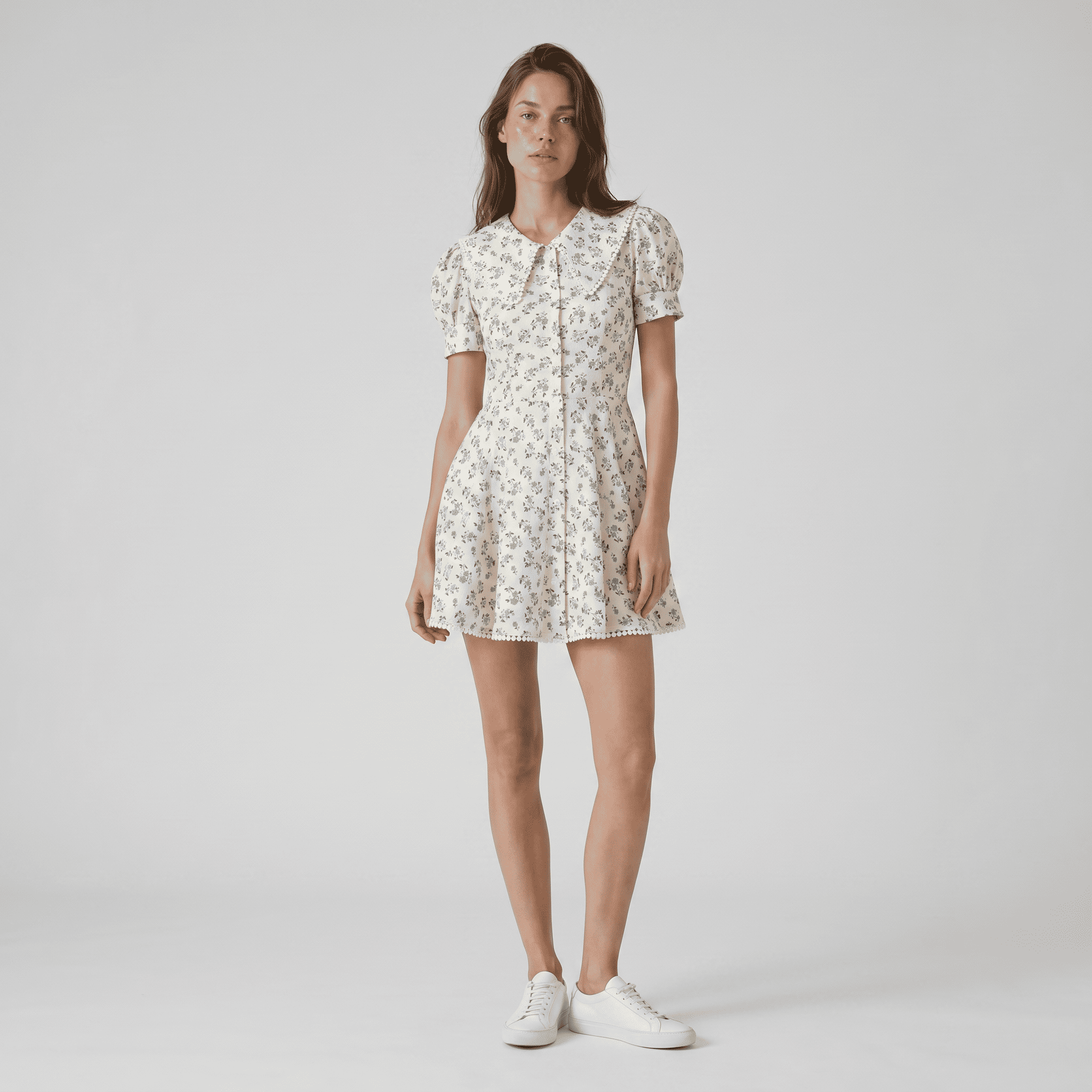 Floral A Line Cocktail Mini Dress - Sorina