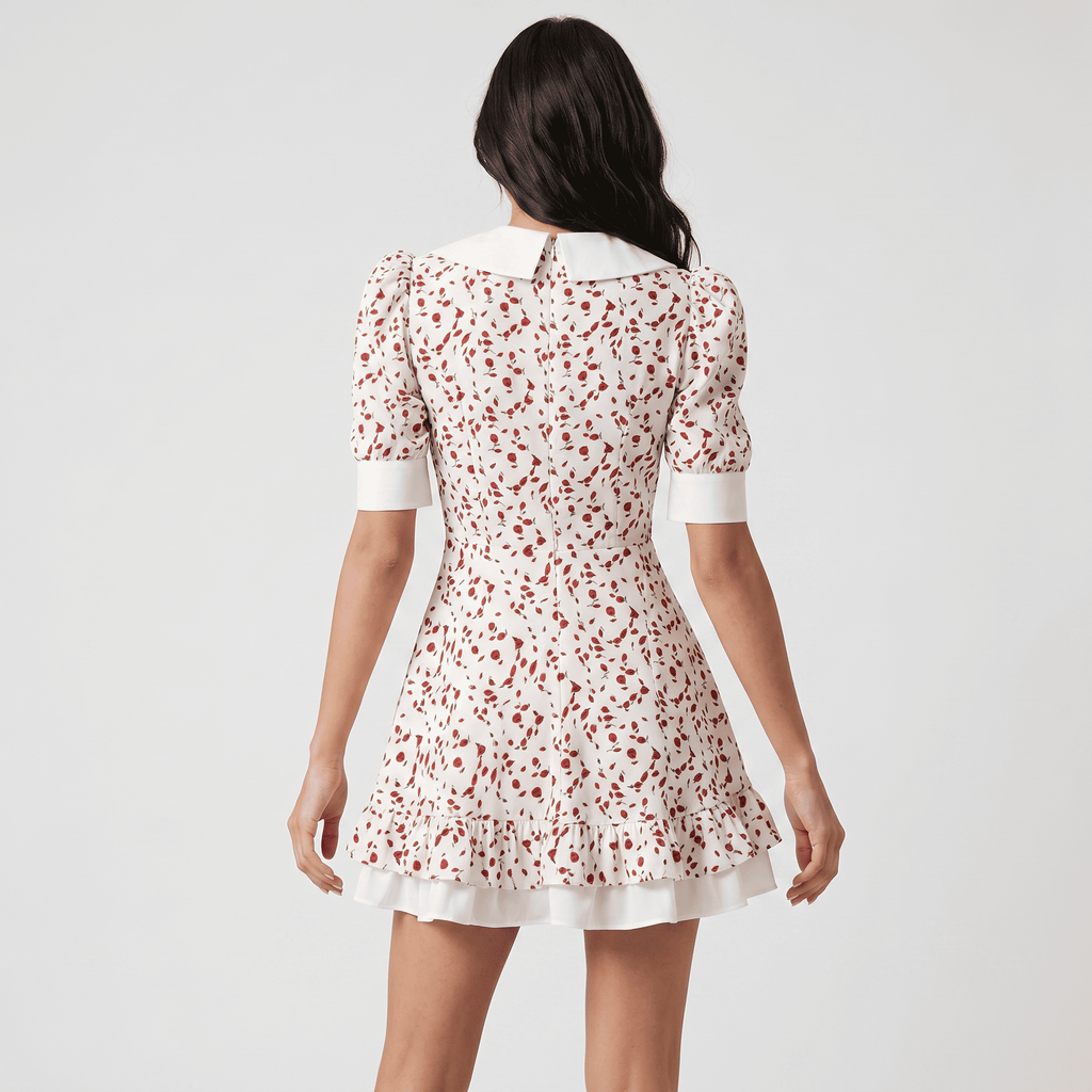 Floral A Line Cocktail Mini Dress - Sorina