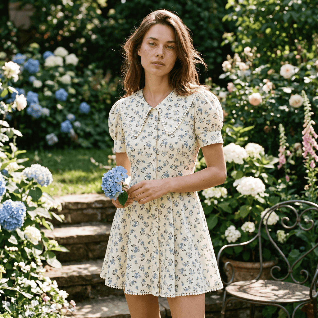 Floral A Line Cocktail Mini Dress - Sorina