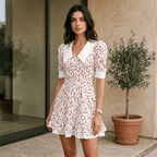 Floral A Line Cocktail Mini Dress - Sorina