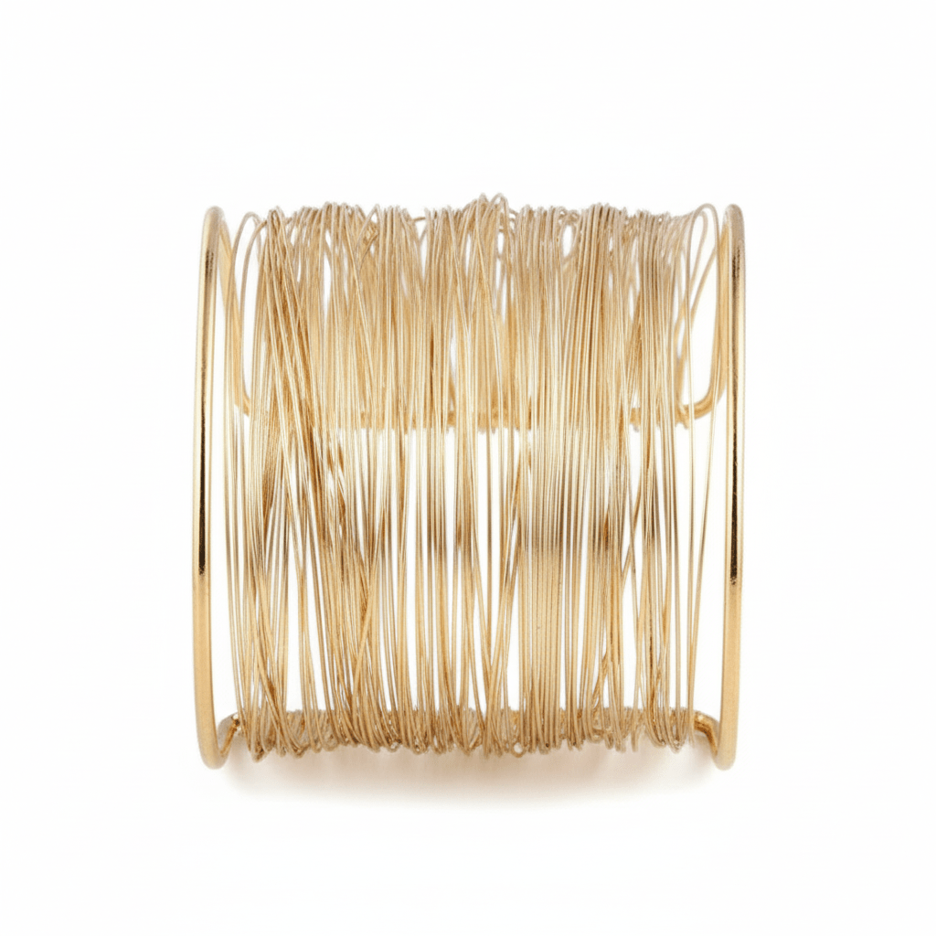 Gold Wide Multi - Wire Cuff Bracelet - Sorina