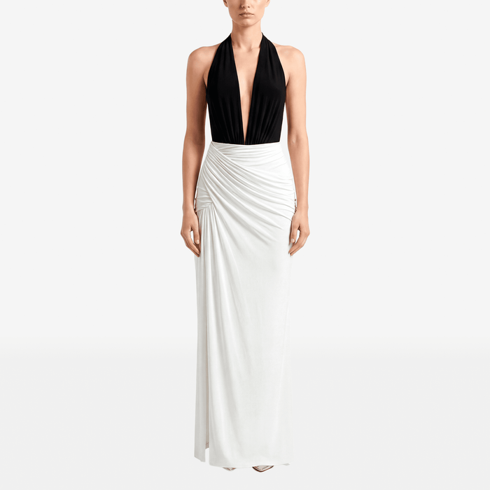 Halter Neck Backless Maxi Dress with Side Slit