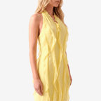 Halter Off - Shoulder Ruffle Sexy Maxi Dress Women Fashion V Neck Sleeveless Backless Bodycon Club Party Long Dress - Sorina