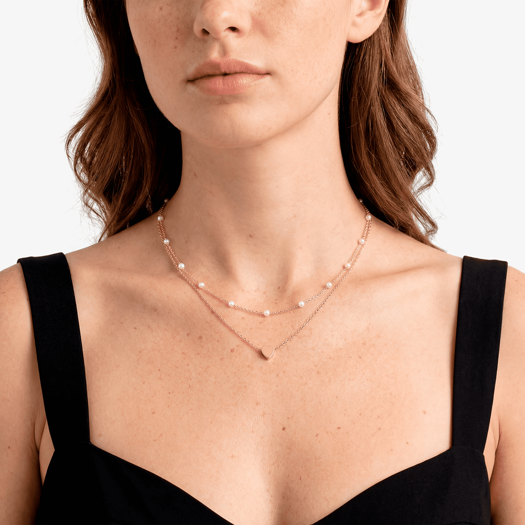 Multilayer Pearl Cross Love Heart Pendant Necklaces for Women Gold Color Fashion Collarbone Neck Chain 2024 Trend Jewelry - Sorina