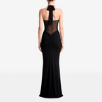 Patchwork Elegant Women Maxi Dress Classic Sexy Sheer Ribbons Halter Backless Bodycon Female Trend Festival Evening Wear - Sorina