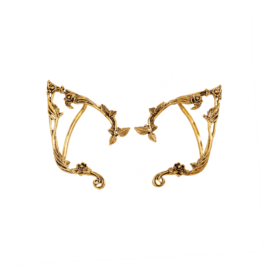 Popular Gold Color Elf Flower Leaf Ear Clip Cute Jewelry Accessory Fairy Piercing Earrings Wedding Girls Jewelry Gifts - Sorina