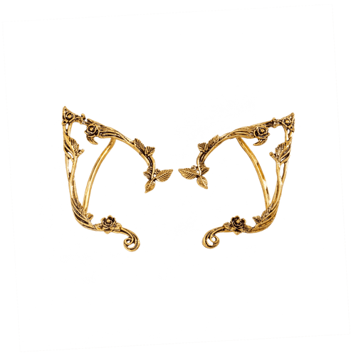 Popular Gold Color Elf Flower Leaf Ear Clip Cute Jewelry Accessory Fairy Piercing Earrings Wedding Girls Jewelry Gifts - Sorina