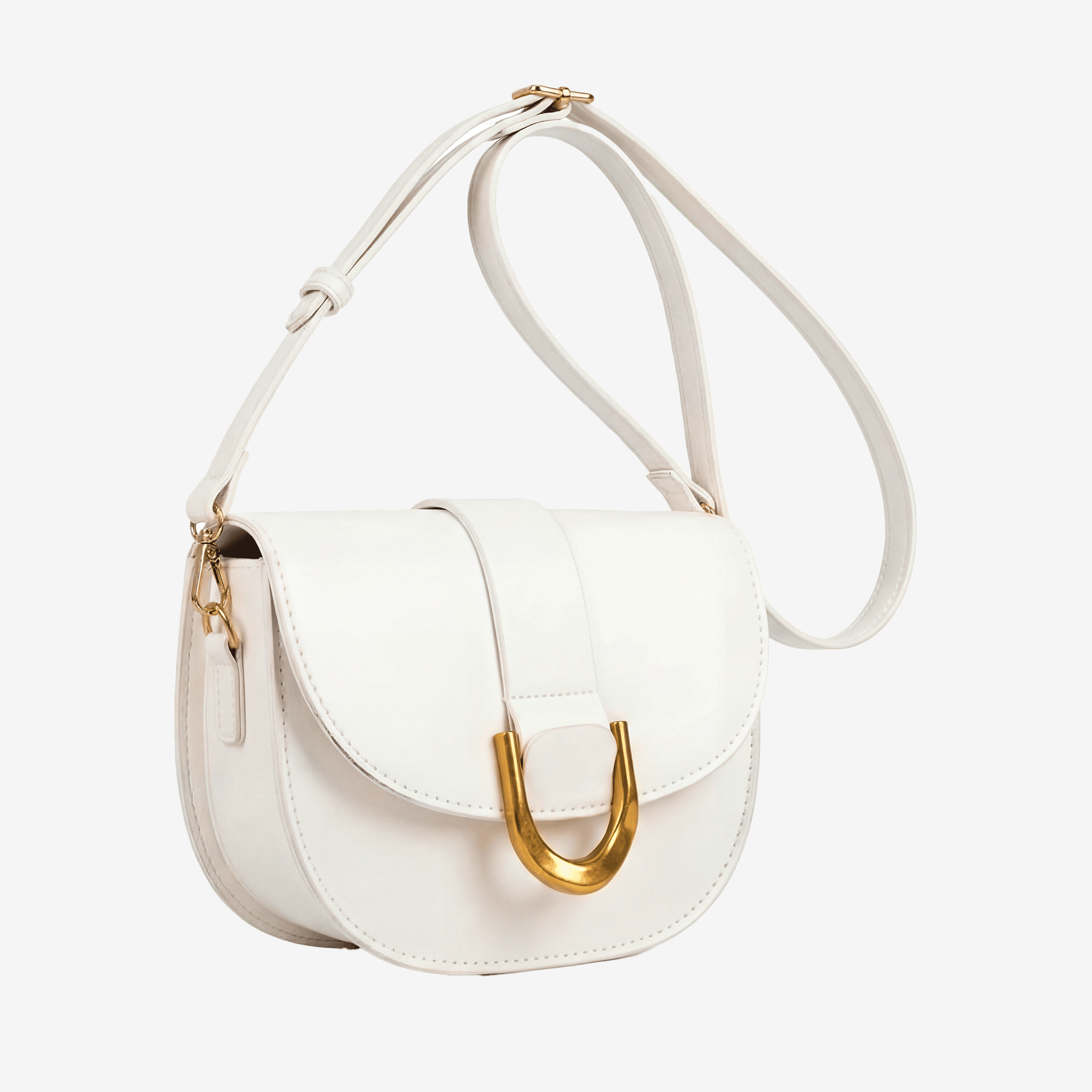 Retro Solid Color PU Leather Women'S Fashion Exquisite Shopping Bag Handbags Shoulder Crossbody Bags Vintage Women Saddle Bag - Sorina