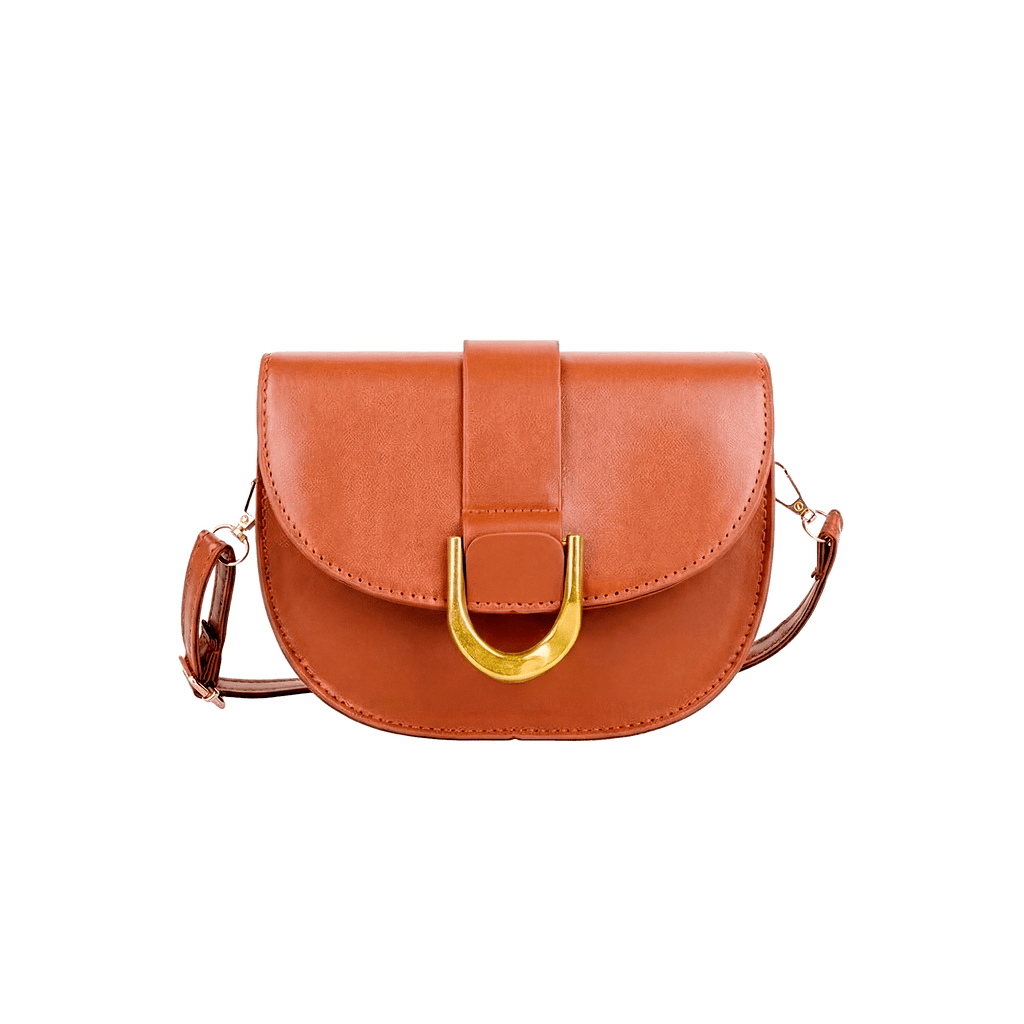 Retro Solid Color PU Leather Women'S Fashion Exquisite Shopping Bag Handbags Shoulder Crossbody Bags Vintage Women Saddle Bag - Sorina