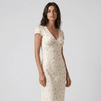 Romantic A Line Floral Cocktail Maxi Dress - Sorina