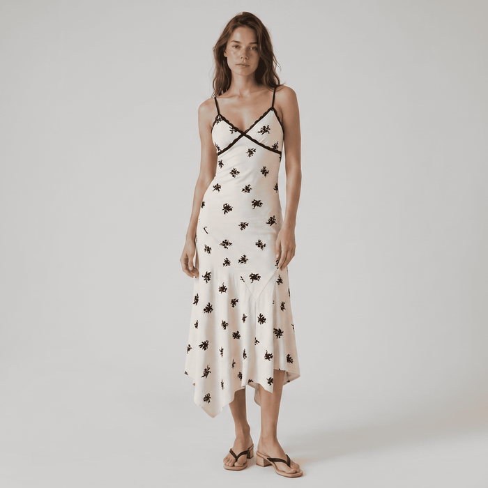 Romantic Lace Trim Cocktail Maxi Dress