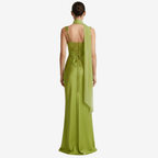 Satin Backless Sexy Maxi Dress Women Elegant Halter Off - Shoulder Sleeveless Lace - Up Bodycon Club Party Long Dresses - Sorina