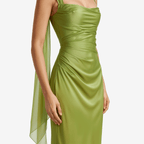 Satin Backless Sexy Maxi Dress Women Elegant Halter Off - Shoulder Sleeveless Lace - Up Bodycon Club Party Long Dresses - Sorina