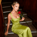Satin Lace - Up Backless Maxi Dress - Sorina