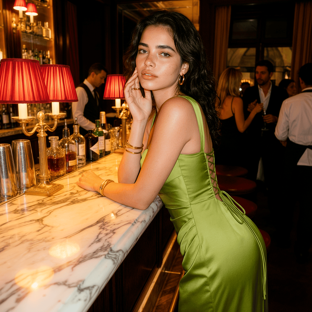 Satin Lace - Up Backless Maxi Dress - Sorina