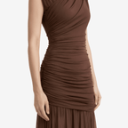 Sleeveless Ruched Sexy Maxi Dress Women Gown Elegant Patchwork Mesh O Neck High Waist Skinny Club Party Long Dresses - Sorina