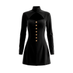 Structured Cutout Long Sleeve Mini Dress - Sorina