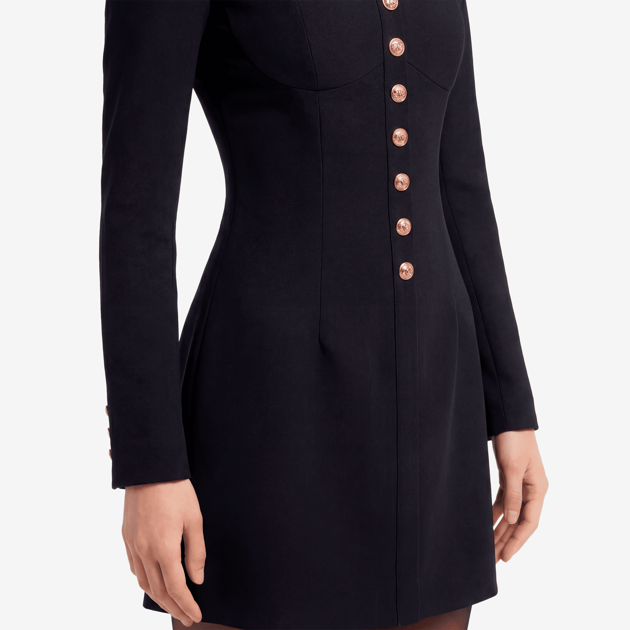 Structured Cutout Long Sleeve Mini Dress - Sorina