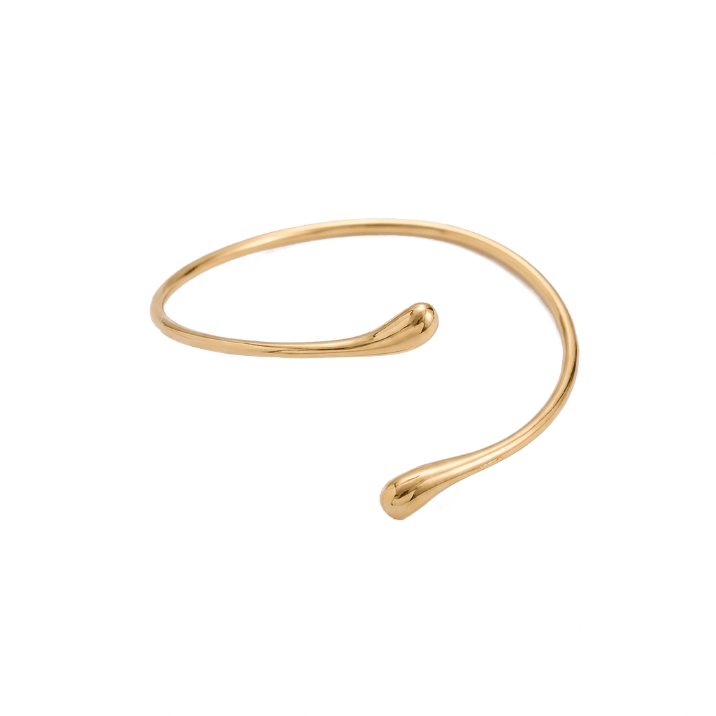 Trendy Geometric Twisted Cuff Bracelet on the Upper Arm for Women Water Drop Shape Bangles Adjustable Jewelry Party Wedding Gift - Sorina