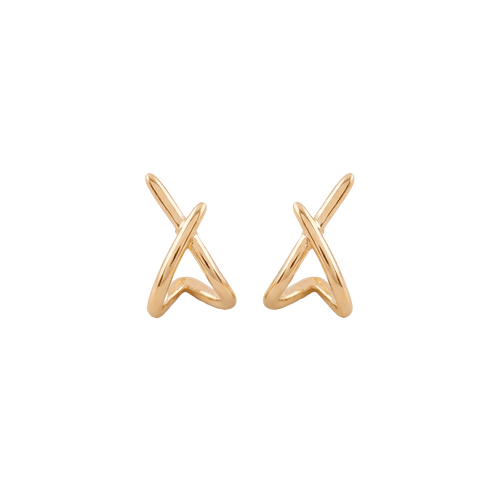 Trendy Gold Color Cross Stud Earrings for Women Dainty Simple Minimalist Earring Fashion Jewelry Party Gifts Wholesale - Sorina